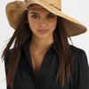 Eugenia Kim Catherine Ruched Pheasant Feather Straw Sunhat in Beige (camel) - Lyst