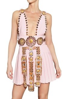 Fausto Puglisi Embroidered Wool Crepe Dress - Lyst