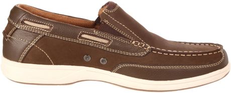 brown florsheim lakeside nubuck slip shoe boat mens