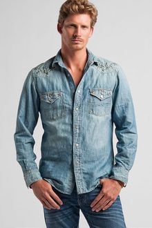 Lucky Brand Legend Studded Denim Shirt - Lyst