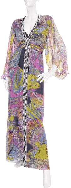 matthew williamson batik print mousseline kaftan in multicolor animal lyst matthew williamson batik print mousseline kaftan in multicolor animal lyst