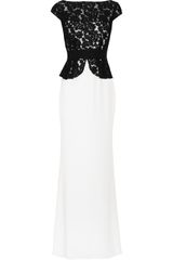 Notte By Marchesa Silk-Crepe and Lace Gown