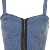 Topshop Denim Zip Bralet in Blue (denim) - Lyst