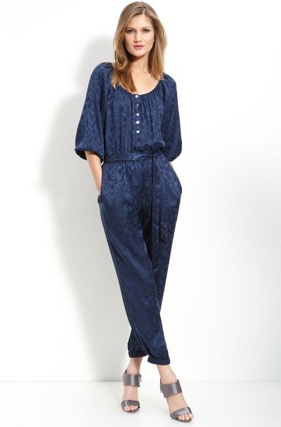 Trina Turk San Salvador Feather Jumper in Blue (navy) - Lyst