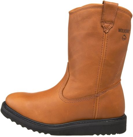 Wolverine Mens Excess Durashock Wedge Heel 10 Steel Toe Boot in Brown