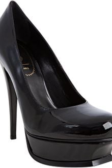Yves Saint Laurent Black Patent Leather Tribute 105 Platform Pumps - Lyst
