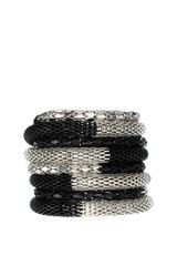 ASOS Collection Asos Black and Rhodium Bracelet Pack