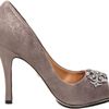 Badgley Mischka Womens Susan Open Toe Pump in Silver (pewter) - Lyst