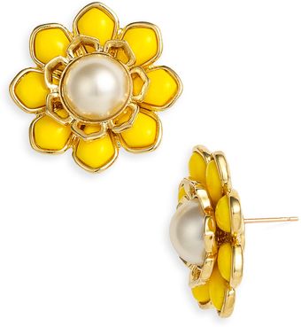 Kate Spade Sweet Zinnia Floral Stud Earrings - Lyst