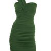 Lanvin Asymmetrical Ruched Jersey Dress in Green (grassgrn) - Lyst