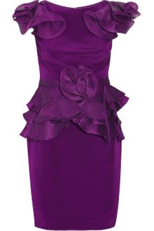 Notte By Marchesa Ruffled Silk-crepe Dress - Lyst