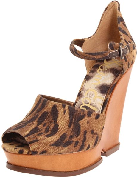 Sam Edelman Womens Javi Wedge Pump in Brown (tan/leopard) - Lyst