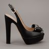 Valentino Bow Front Sandal in Black - Lyst