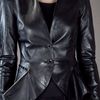 Alexander Mcqueen Structured Leather Blazer in Black - Lyst