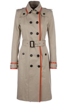 Burberry Prorsum Contrast Trim Leather Trenchcoat - Lyst