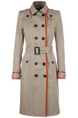 Burberry Prorsum Contrast Trim Leather Trenchcoat