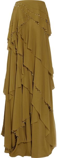By Malene Birger Tiered Chiffon Maxi Dress - Lyst