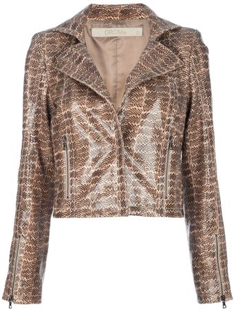Drome Faux Python Leather Jacket - Lyst