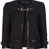 Gucci Leather Trim Jacket in Black - Lyst
