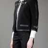 Gucci Leather Trim Jacket in Black - Lyst