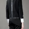Gucci Leather Trim Jacket in Black - Lyst