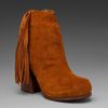 Jeffrey Campbell Prance Fringe Bootie in Brown (tan suede) - Lyst