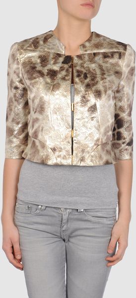 Just Cavalli Blazer in Gold - Lyst