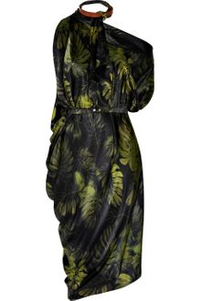 Lanvin Printed Silk-Satin Dress - Lyst