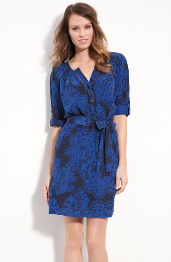 Presley Skye Butterfly Andrea Silk Shirtdress - Lyst
