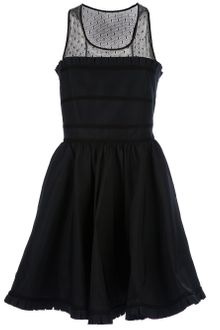 RED Valentino Mesh-yoke Dress - Lyst