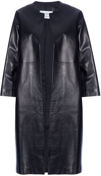 Yves Saint Laurent Leather Coat - Lyst
