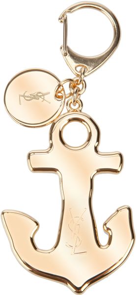 Yves Saint Laurent Anchor Keyring in Gold - Lyst