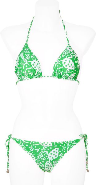 Diane Von Furstenberg Mini Grape Vine Green Deianira Printed Bikini - Lyst