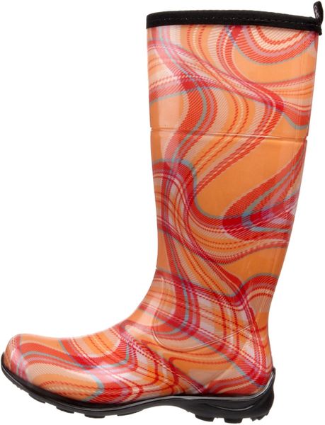 womens orange rain boots