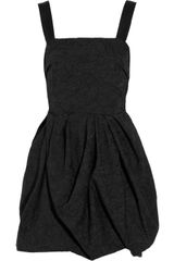 Lanvin Embroidered Bubble-skirt Crepe Dress