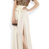 Lanvin Draped Satin Maxi Skirt in Beige (ivory) - Lyst