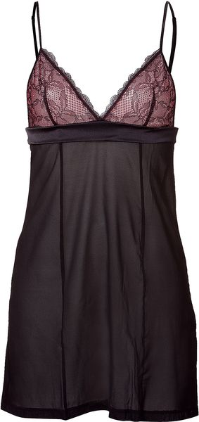  Black/scarlet Silk and Lace Cami Top 