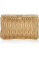Miu Miu Metallic Matelassé Leather Clutch