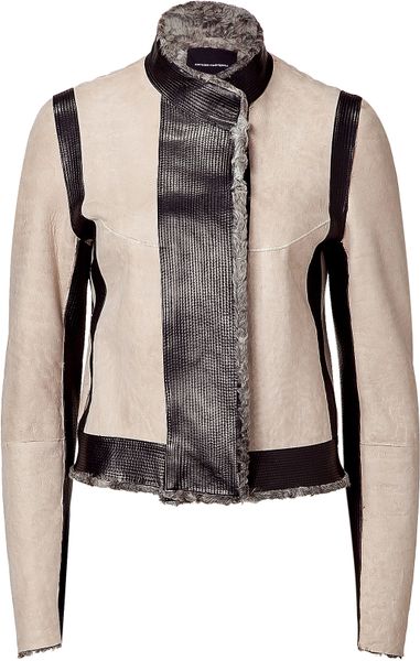Narciso Rodriguez Persian Lamb Jacket in Beige (black) - Lyst