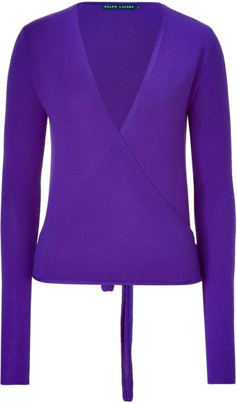  Purple Cashmere Wrap Cardigan 