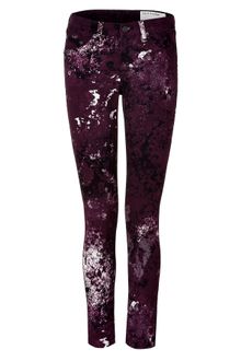 Rag & Bone Purple Splash Painted Skinny Pant - Lyst
