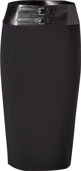 Ralph Lauren Shelbie Black Double Face Wool Skirt in Black - Lyst