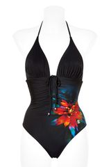Roberto Cavalli Black Halter-Neck Swimsuit