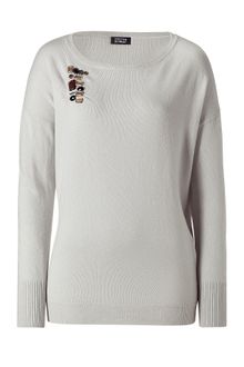 Steffen Schraut Powder Beaded Shoulder Crew Neck Pullover - Lyst
