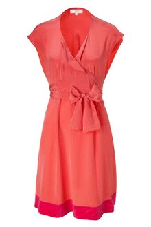 Vanessa Bruno Athé Coral Polka Dot Silk Dress - Lyst