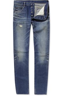 Balmain Distressed Straight-leg Jeans - Lyst