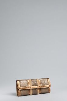 BCBGMAXAZRIA Bronze Chainmail and Faux Leather Convertible Clutch - Lyst