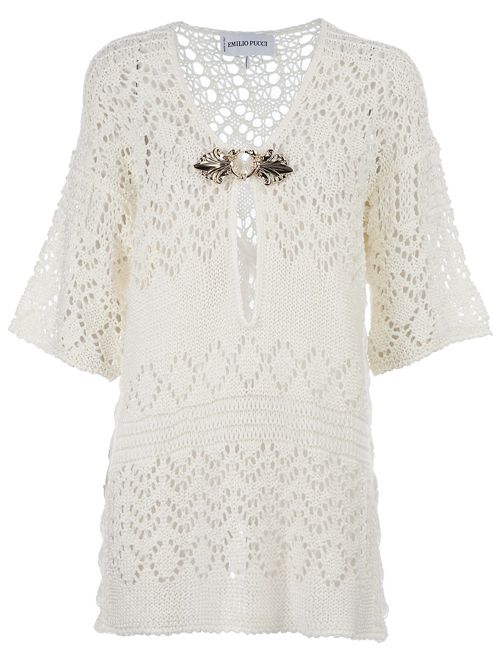 Emilio Pucci Crochet Knit Dress In White Lyst