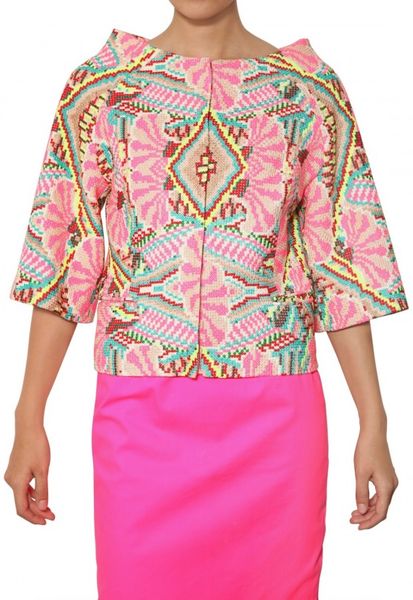 Manish Arora Jacquard Crisscross Cotton Jacket in Multicolor (multi) - Lyst