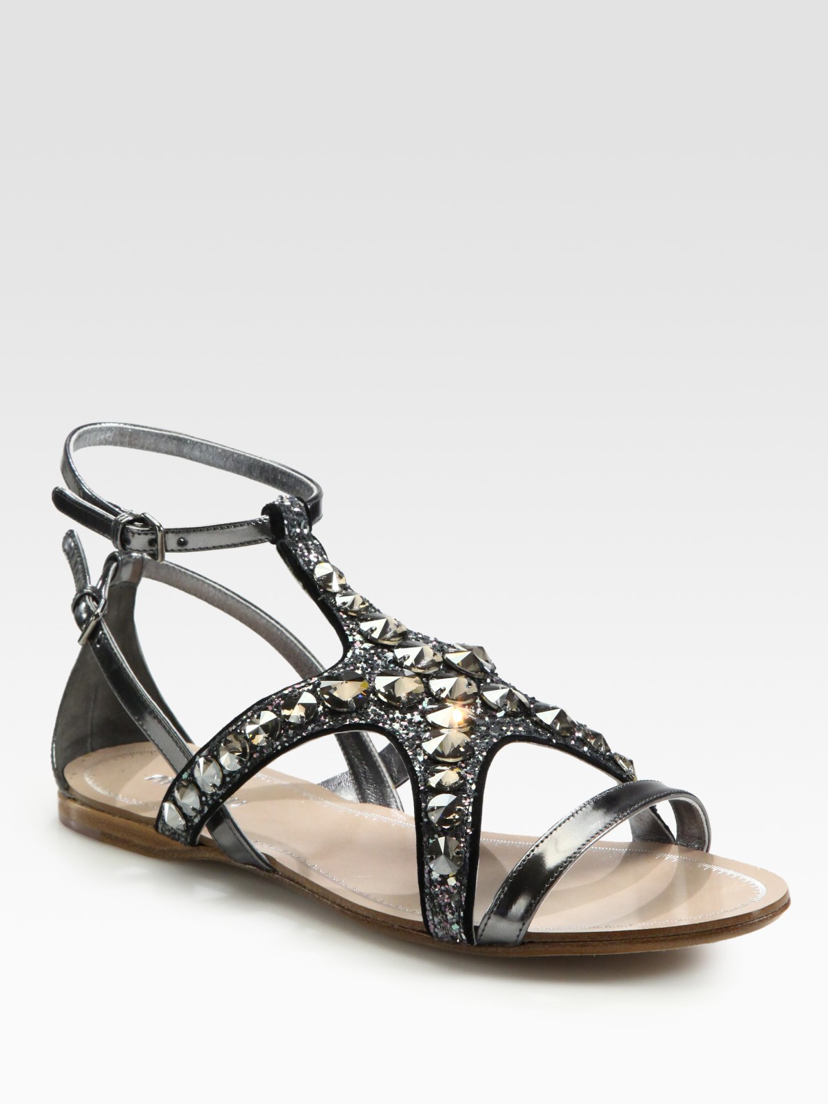 miu miu glitter sandals